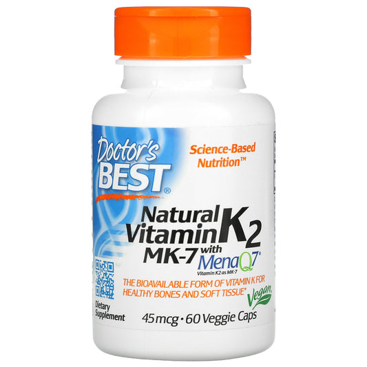 Doctor's Best Natural Vitamin K2 MK7 with MenaQ7, 45mcg - 60 vcaps