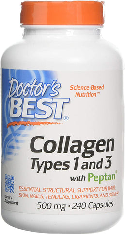 Doctor's Best Collagen Types 1 and 3 with Vitamin C, 500mg - 240 caps