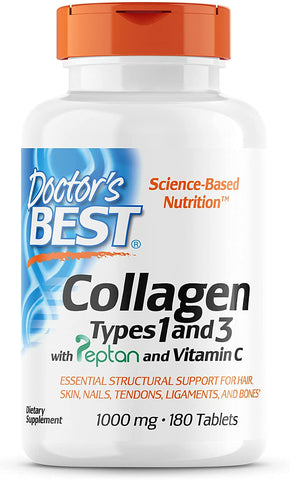 Doctor's Best Collagen Types 1 and 3 with Vitamin C, 1000mg - 540 tabs