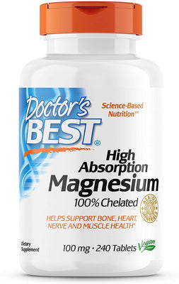 Doctor's Best High Absorption Magnesium, 100mg - 240 tabs