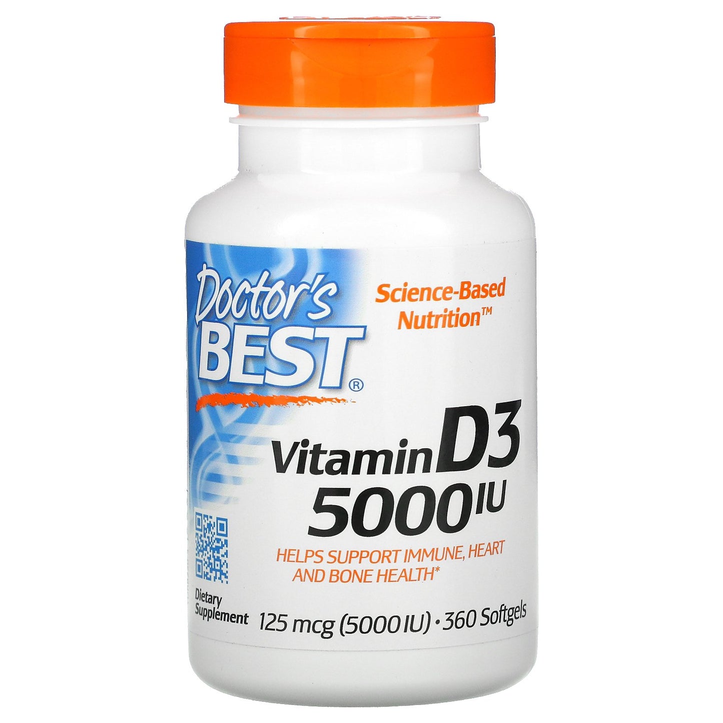Doctor's Best Vitamin D3, 5000 IU - 360 softgels