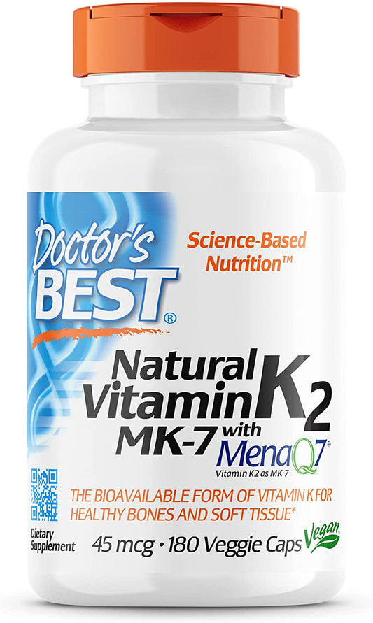 Doctor's Best Natural Vitamin K2 MK7 with MenaQ7, 45mcg - 180 vcaps