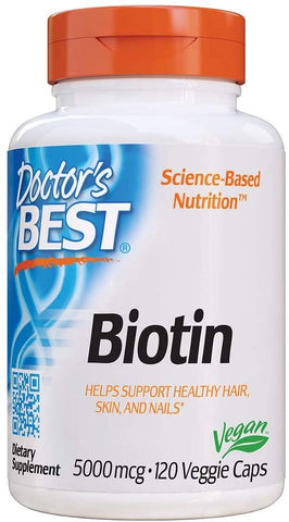 Doctor's Best Biotin, 5000mcg - 120 vcaps