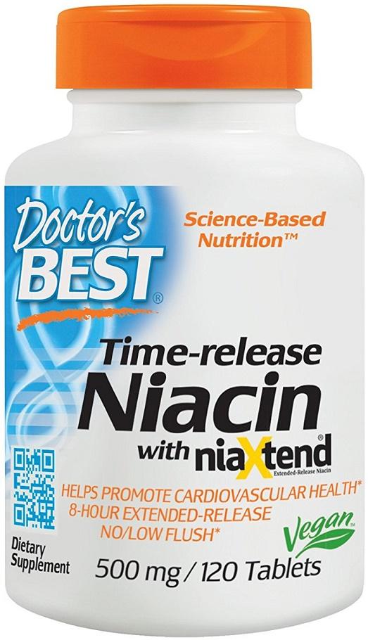 Doctor's Best Time-release Niacin with niaXtend, 500mg - 120 tabs