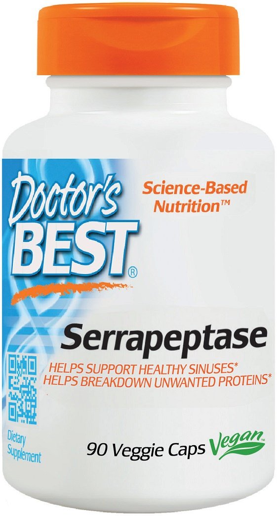 Doctor's Best Serrapeptase, 120 000 SPU High Potency - 90 vcaps