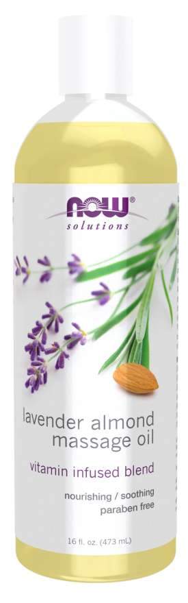 NOW Foods Lavender Almond Massage Oil - 473 ml. (Pack of 6)