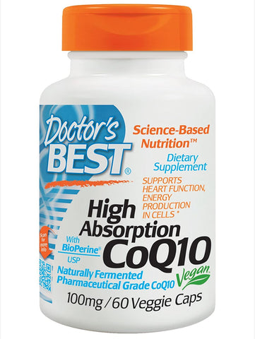 Doctor's Best High Absorption CoQ10 with BioPerine, 100mg - 60 vcaps