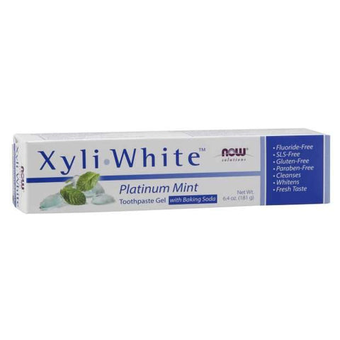 NOW Foods XyliWhite, Platinum Mint Toothpaste Gel w/Baking Soda - 181g