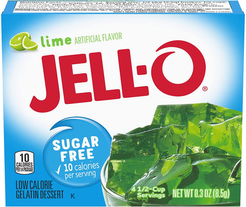 Jell-O Sugar Free Gelatin Dessert, Lime - 8.5g