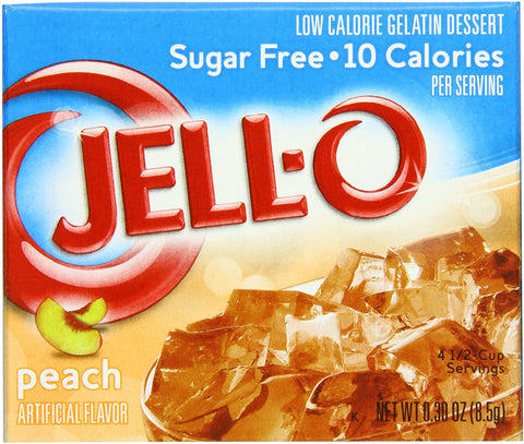 Jell-O Sugar Free Gelatin Dessert, Peach - 8.5g
