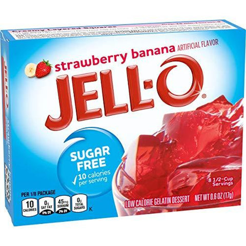 Jell-O Sugar Free Gelatin Dessert, Strawberry-Banana - 8.5g