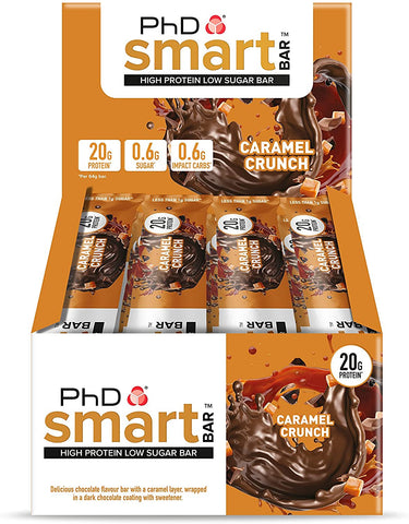 PhD Smart Bar, Caramel Crunch - 12 bars
