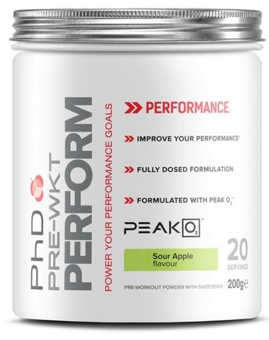 PhD Pre Workout Perform, Sour Apple - 200g