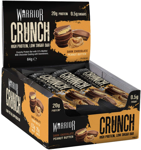 Warrior Crunch Bar, Dark Chocolate Peanut Butter - 12 bars