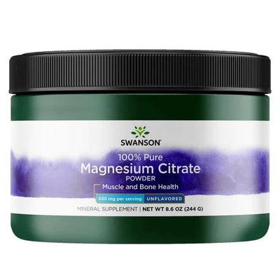 Swanson Magnesium Citrate, 100% Pure Powder - 244g