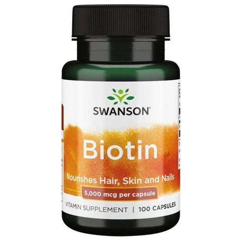 Swanson Biotin, 5000mcg - 100 caps