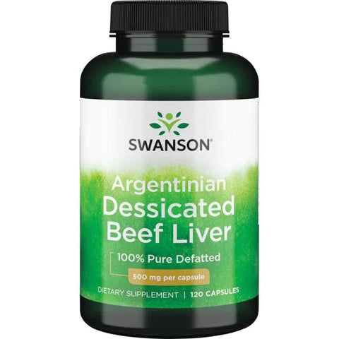 Swanson Desiccated Beef Liver, 500mg 100% Pure Defatted - 120 caps
