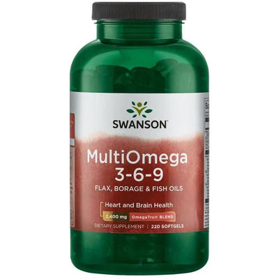 Swanson MultiOmega 3-6-9 - Flax & Borage & Fish Oils - 120 softgels