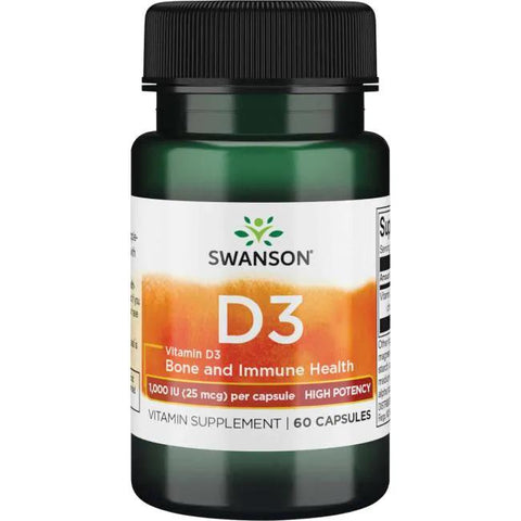 Swanson Vitamin D-3, 1000 IU - 60 caps