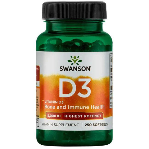 Swanson Vitamin D-3, 5000 IU - 250 softgels