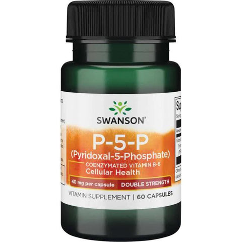 Swanson P-5-P (Pyridoxal-5-Phosphate) Coenzymated Vitamin B-6, 40mg - 60 caps