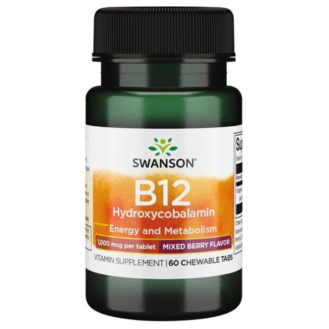 Swanson Vitamin B-12 (Hydroxycobalamin),100mcg Sublingual - 60 sublingual tabs