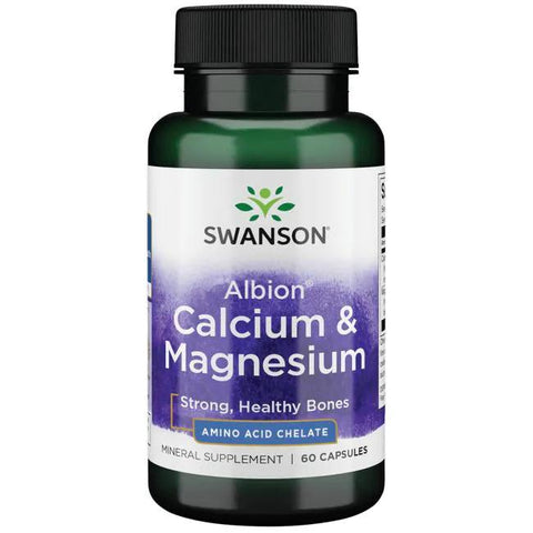 Swanson Albion Chelated Calcium & Magnesium - 60 caps
