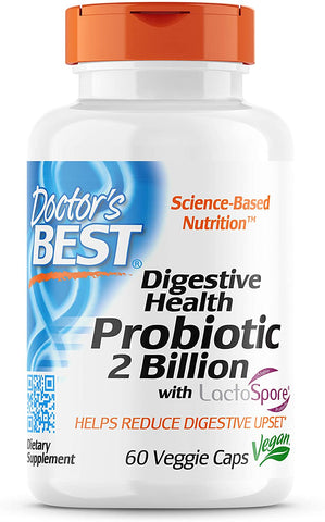 Doctor's Best Digestive Health Probiotic 2 Billion with LactoSpore - 60 vcaps