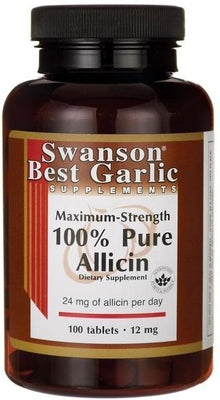 Swanson 100% Pure Allicin, 12mg Maximum-Strength - 100 tabs