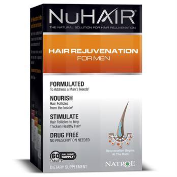 Natrol NuHair Hair Rejuvenation for Men - 60 tabs (Pack of 2)