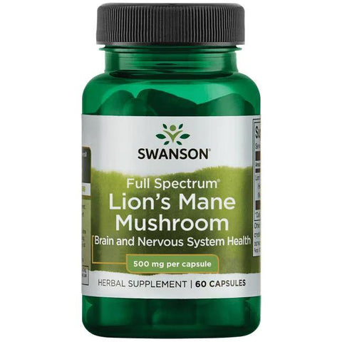 Swanson Full Spectrum Lion's Mane Mushroom, 500mg - 60 caps