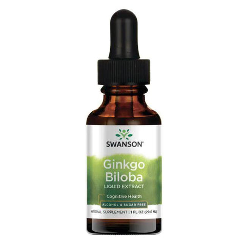 Swanson Ginkgo Biloba Liquid Extract, Alcohol & Sugar-Free - 29 ml.