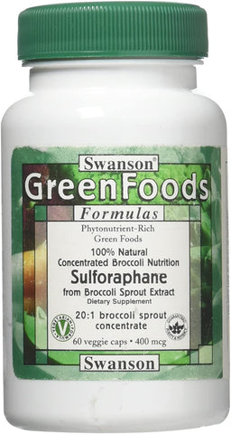 Swanson Sulforaphane from Broccoli Sprout Extract, 400mcg - 60 vcaps