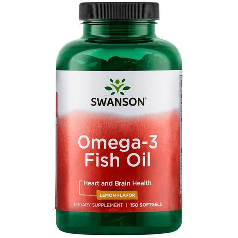 Swanson Omega-3 Fish Oil, Lemon - 150 softgels