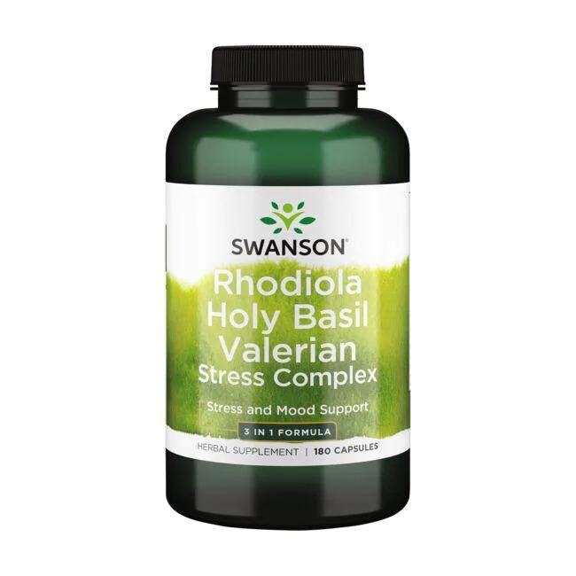 Swanson Full Spectrum Rhodiola Holy Basil Valerian Stress Complex - 180 caps