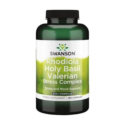 Swanson Full Spectrum Rhodiola Holy Basil Valerian Stress Complex - 180 caps