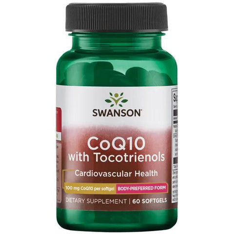 Swanson CoQ10 with 10mg Tocotrienols, 100mg - 60 softgels