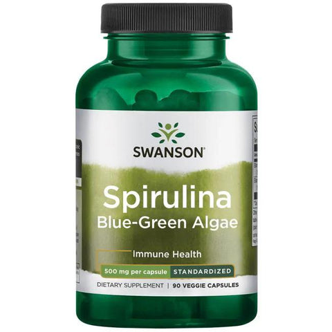 Swanson Spirulina Blue-Green Algae 10% Phycocyanin, 500mg - 90 vcaps