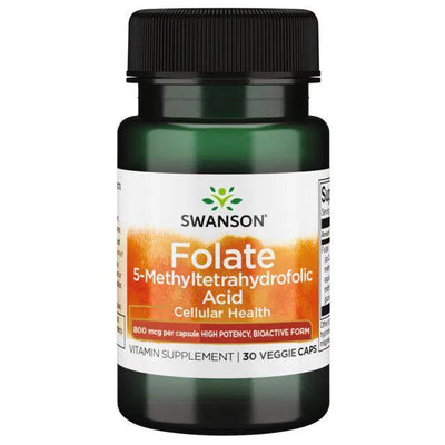 Swanson Folate (5-Methyltetrahydrofolic Acid), 800mcg - 30 vcaps