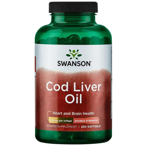 Swanson Cod Liver Oil, 700mg Double-Strength - 250 softgels