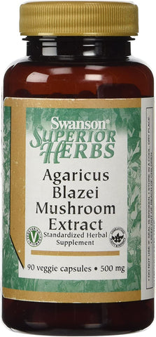 Swanson Agaricus Blazei Mushroom Extract, 500mg - 90 vcaps