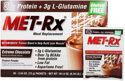 MET-Rx Original Meal Replacement, Extreme Chocolate - 40 packets