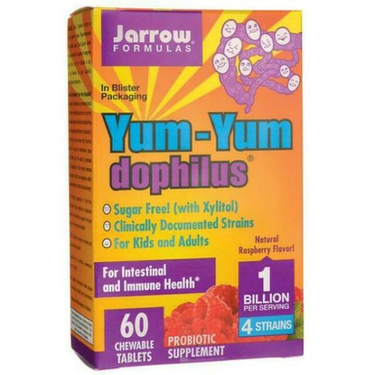 Jarrow Formulas Yum-Yum Dophilus, 5 Billion Raspberry - 60 chewable tabs