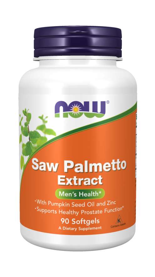 NOW Foods Saw Palmetto Extract with Pumpkin Seed Oil and Zinc, 80mg - 90 softgels