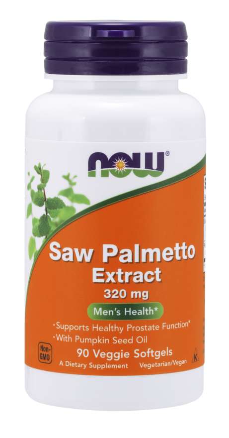 NOW Foods Saw Palmetto Extract with Pumpkin Seed Oil, 320mg - 90 veggie softgels
