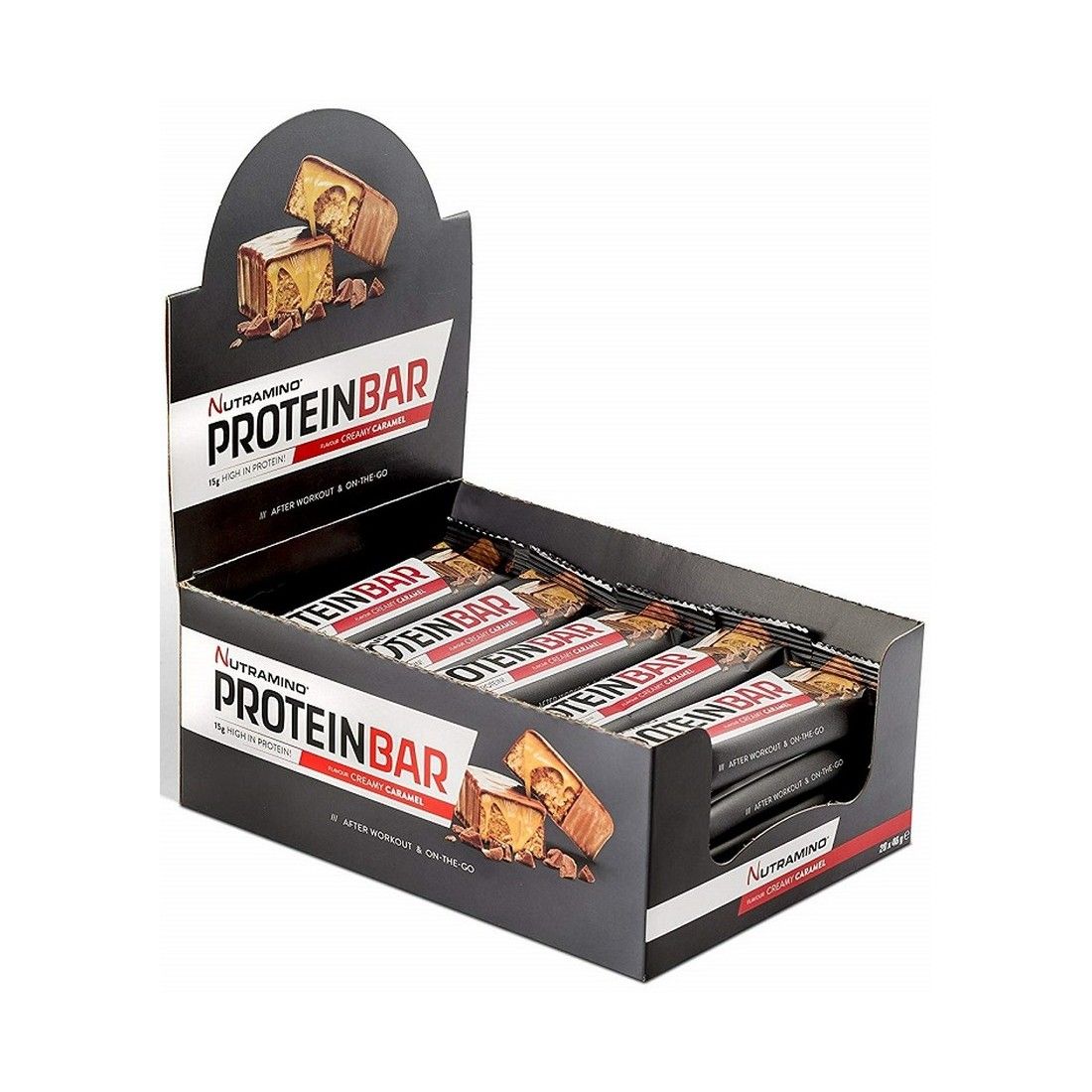 Nutramino Protein Bar, Caramel - 12 x 64g