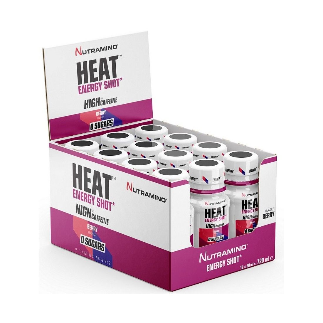 Nutramino Heat Energy Shot, Berry - 12 x 60 ml.