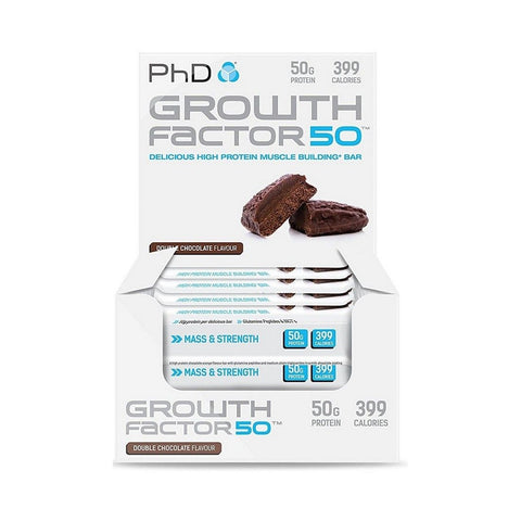 PhD Growth Factor 50, Double Chocolate - 12 Brownie