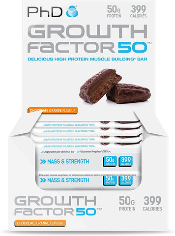 PhD Growth Factor 50, Chocolate Orange - 12 Brownie