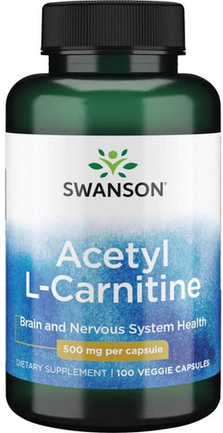 Swanson Acetyl L-Carnitine HCL, 500mg - 60 vcaps